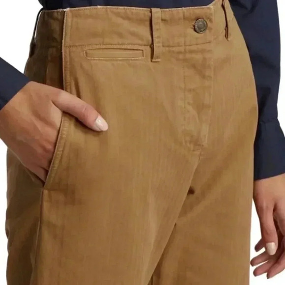 NWT Nili Lotan Tomboy Cuff Wide Leg Utility Pant Trouser in Fawn Tan Size 2 - Picture 7 of 9